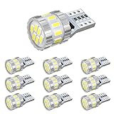 BORDAN T10 LED ホワイト 爆光 キャンセラー内蔵 ポジションランプ ナンバー灯 ルームランプ 高耐久 無極性 3014LED素子6000K DC12V 2.4W 10個入