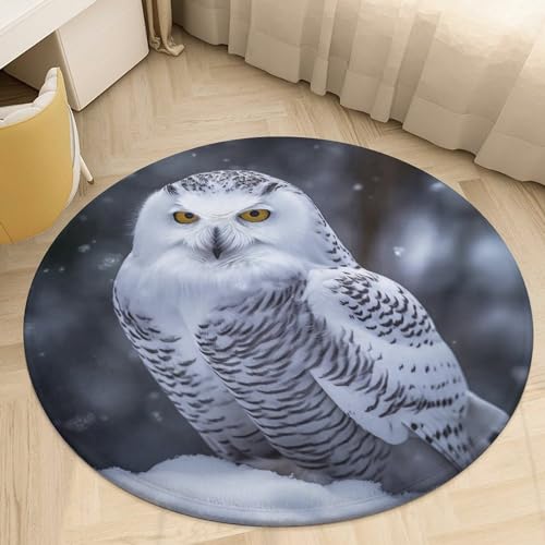 Alfombra de búho ártico lavable para decorar el dormitorio infantil 7