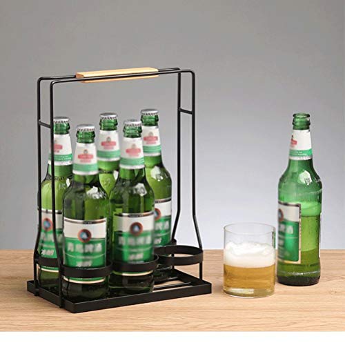 Soporte para botellas de vino de hierro forjado portátil miniatura 5
