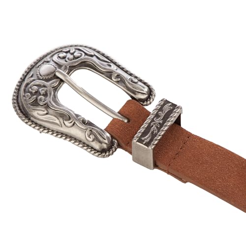 Image of Lucky Brand Women's Western Leather Belt | Classic | Fashion | Vintage | Buffalo Leather | Western-Inspired