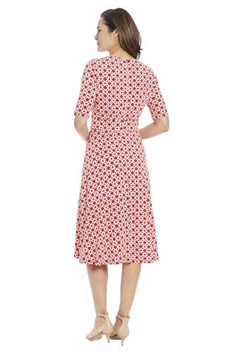Image of London Times Women's Womens Elbow Sleeve A-line Midi - Pretty Garden Party Dress - Special Occasion Wedding Guest Dress