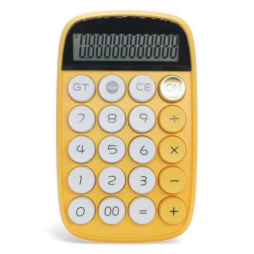 Image of Blue tick CandySum Calculator 10-Digit | Candy Color | 15 Tilt Display | Big Round Keys | Compact Desk Calculator for Office & Study (Yellow)