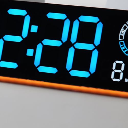 Reloj de pared digital LED multicolor con fecha y luz nocturna 5