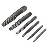 Spiralschraubenausdreher-Set, Karbonstahl, CrMo zum Entfernen beschädigter Schrauben und Bolzen, mit Größen bis M25 und Zoll, 6 Stück