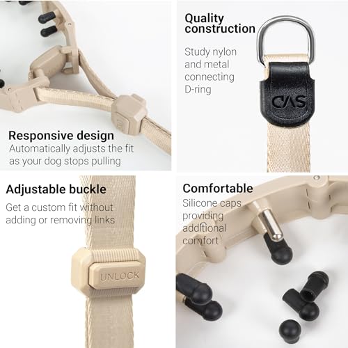 SVD.PET Dog Prong Collar for No-Pull Training, Quick-Release Buckle Adjustable Pinch Collar for Small Dogs (Tan, Small Size) - Thumbnail 2