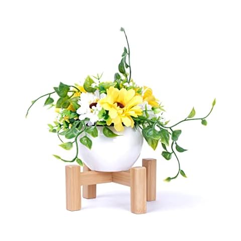 YHNHT Bamboo Wood Plant Stand Flower Pot Holder Mini Stool Display Stand Modern Plant Holder Display Rack Plant Stools Wooden Plant Pot Riser Stand for Indoor Outdoor Decor Cover