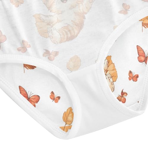ZZKKO Orange Cat and Butterfly Girls Underwear Toddler Panties for Girls Comfort Brief Size 2T-8Y4
