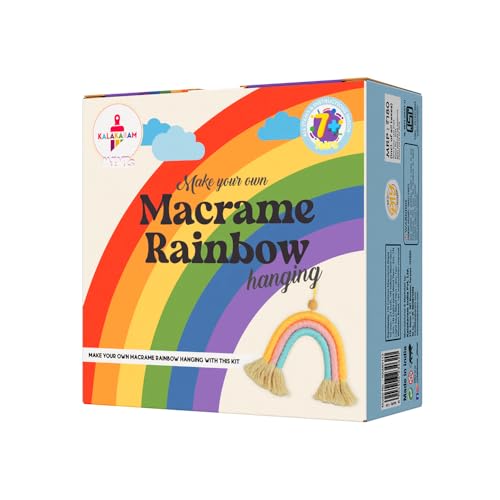 Image of Kalakaram Mini DIY Macrame Rainbow Making Craft Kit | DIY On-The-Go Art & Craft Activity Kit for Kids | Birthday Return Gift & Party Favor for Girls & Boys Ages 4, 5, 6, 7 Years