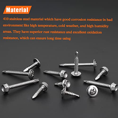 Kit de Tornillos Autoperforantes Hex Washer y Phillips 400 Piezas miniatura 2