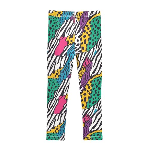 Zebra Black Skin Print Wildlife Girls Casual Leggings for Kids Printed Long Pant Bottoms Stretch and Soft2