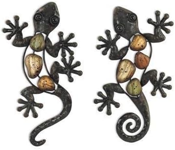 Wall Ornament x2 Lizards, Metal, 22 cm, Wall Decor, Outdoor Garden, Lizards, Metal Decoration, Hanging, for Patio or Fence, Terrace, Outdoor Wall Ornament x2 Lizards, Metal, 22 cm, Wall Decor, Outdoor Garden, Lizards, Metal Decoration, Hanging, for Patio or Fence, Terrace, Outdoor