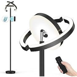 Lamparas De Pie Modernas Conforama FIMEI Lámpara de Pie, 3 Temperatura de Color y Atenuación Continuas, con Control Remoto y Táctil, Moderna Lámpara de Lectura para Sala de Estar, Dormitorio, Oficina, 36W, Luz Central hacia Abajo