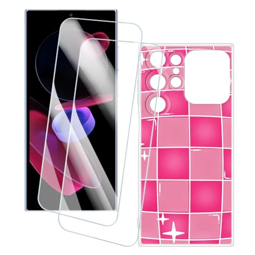 OAGELIM 2�Z�b�g �X�N���[���v���e�N�^�[ + �P�[�X Oukitel C62 GT (6.88 �C���`) �Ƃ̌݊������� �A�[�e�B�X�e�B�b�N�J�X�^���v�����g�J�o�[�Ƌ����K���X�t�B���� �X�N���b�`�h�~ (�s���N�̐��E)