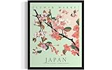 Japan, Cherry Blossom Art Print Poster, Flower Market Wall Art, Floral Artwork Decor for Bedroom, Kitchen, Bathroom, Livingroom Decoration 52 (Japan, Cherry Blossom, 16 x 20 inches, Unframed)