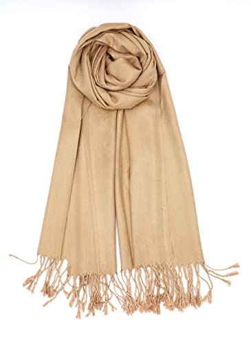 Achillea Soft Silky Solid Pashmina Shawl Wrap Scarf for Wedding Bridesmaid Dress