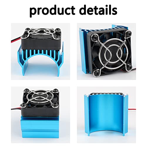Rchobbytop 540 Motor And Aluminum Heatsink With 5V Cooling Fan Motor Seat Combo For Wltoys 1/18 Rc Cars A949-B A959-B A969-B A979-B K929-B, Pack Of 3 #TOP5