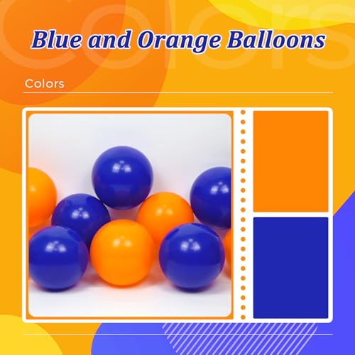 Image of 60pcs Royal Blue and Orange Balloons, Orange and Blue Balloons for Graduation Birthday Party Decorations