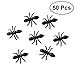NUOBESTY 50 hormigas falsas realistas, hormigas de juguete, hormica, juguete para insecto para fiestas de Halloween