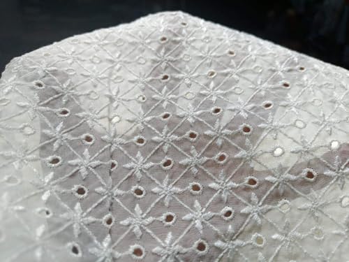 Tissu de broderie en organza 112 cm de large - Broderie 4 - 3