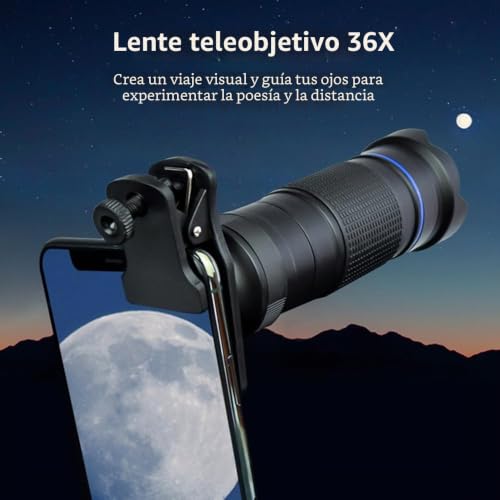 Teleobjetivo 36X para móvil con soporte de trípode y bolsa Andoer 7