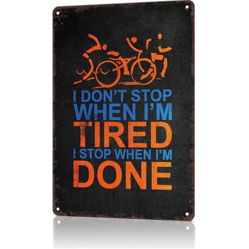 Funny Metal Sign Triathlon Motivation Vintage Tin Signs Poster For