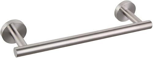 GERZ - Toallero contemporáneo de 12 pulgadas para toallas de baño, de acero inoxidable cepillado, montado en la pared, organizador de baño cepillado