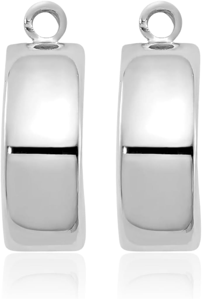 10K White Gold Earring Jackets 12mm 1/2 inch Post Back, Polished for her IceCarats