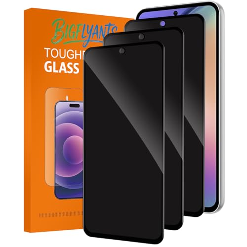 BIGFLYANTS 3 Pack Privacy Screen Protector for Samsung Galaxy A54 5G Anti-Spy Tempered Glass Film Full Coverage Anti-Scratch Bubble Free Easy Installation
