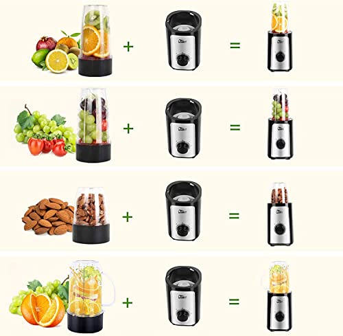Uten Smoothie Blender 700 ml, 380 W mini-blender voor keuken, 4-in-1 blender voor milkshakes, fruit- en groentesappen, draagbare blender voor sport, reizen en thuis - Afbeelding 4