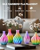 SUNLU Silk Rainbow PLA PLUS filament, szybka zmiana koloru co 8 metrów, wielokolorowy Silk PLA+ filament do drukarki 3D, długość całkowita 330 m, szpula 1 kg, Silk Rainbow Filament