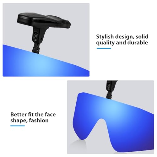 Blingbin Outdoor Polarized Sunglasses, Clip Cap Sunglasses, Clip On Hat Polarized Sunglass, UV Protection Womens Mens Sun glasses for Driving Fishing Cycling Traveling Climbing Hiking Running (Blue)4