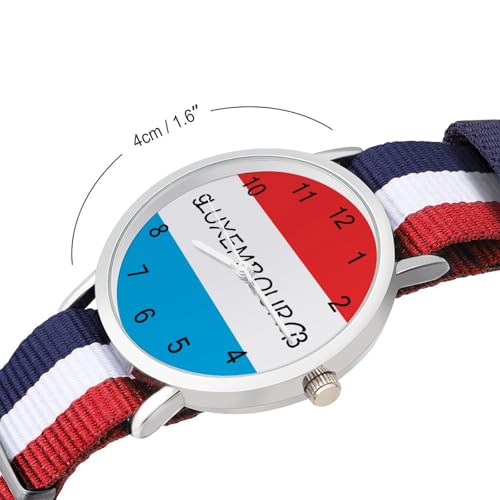 Luxembourg Flag Lightweight Wrist Watch Adjustable Nylon Band Outdoor Sport Work Wrist Watch Easy to Read Time2