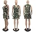 Vakkest Womens Summer Casual Sun Dress Camo BF One Piece Sleeve Strap Plus Size Rompers Bodycon Mini Dress