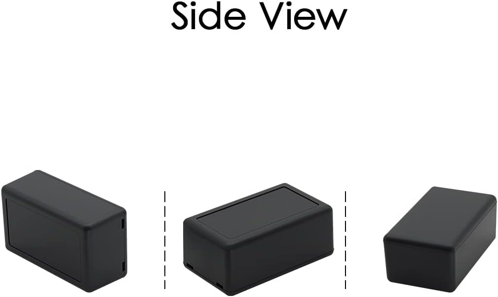 LeMotech Project Box 10 Pieces ABS Plastic Electrical Project Case Small Junction Box for Electronics Black 2.4 x 1.4 x 1 inch (61 x 36 x 25 mm)
