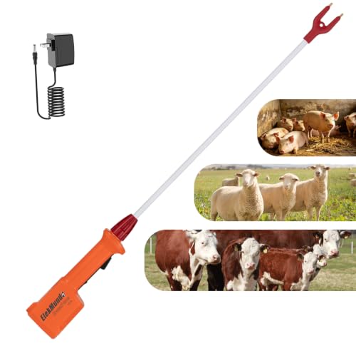 Rechargeable Cattle prod Suitable for Large Animals and Livestock prod Such as Cattle Sheep Goats and Dogs; Waterproof the Animal prod is 38.5 inches Long (Including a 28-inch Long Handle).