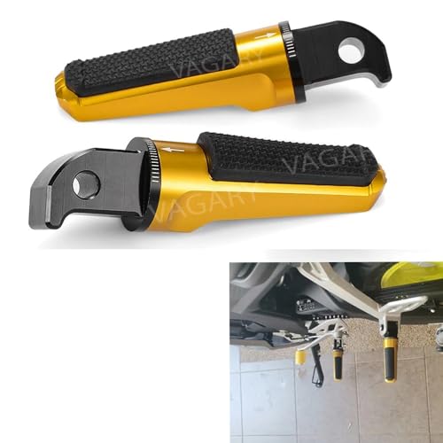 Image of Vagary Pedals Rear Foot Pegs Passenger Footrests For Yamaha R15 V3, V4, R15M, MT-15, V2, FZ-X KTM, Suzuki, Aerox 155, NS 200 (Golden)