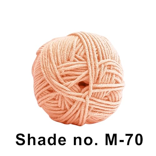 Image of VCR 4 Ply Coral Peach Yarn, 100 Grams Hank, 190 Meters Length, Acrylic Ball for Crochet and Knitting, Soft Crosia Threads, Pack of 1 Yarn, Suitable for DIY Crafts
