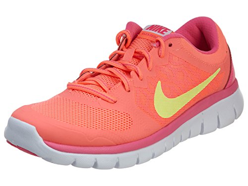 Nike Girl's Flex Run 2015 Running Shoe (GS) Lava Glow/Pink/White/Lime Size 7 M US