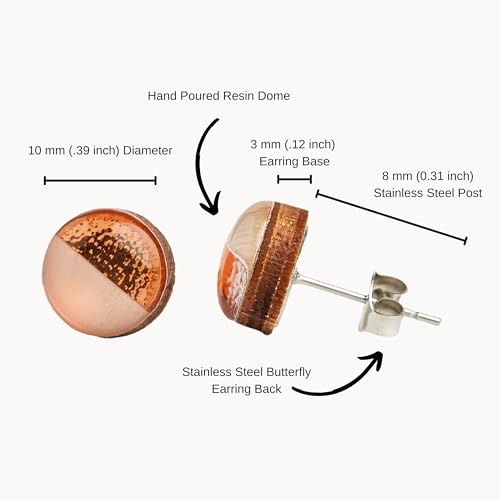 Candi Cove Designs Two Toned With Faux Hammered Metal 10Mm Stud Earrings thumb #4
