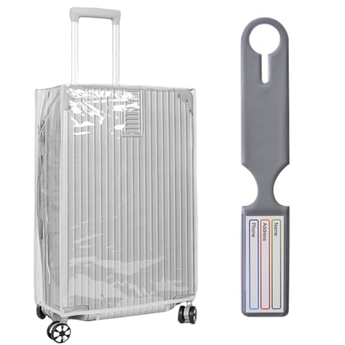 EIHI Copri Valigia in PVC Trasparente, Copri Valigia Media, Copertura Valigia, Copri Trolley Impermeabile, Protezione Valigia, Protezione Valigia da Stiva, 22 Pollici