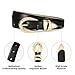 AI DEEBLUE Fashion Black Belt with Gold Buckle Women Belts for Jeans Stylish Leather Belts for Women