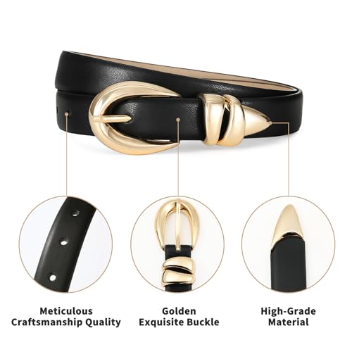 Fashion Black Belt with Gold Buckle Women Belts for Jeans Stylish Leather Belts for Women4