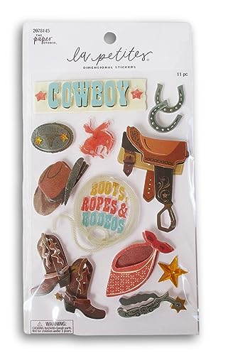 Cowboy 3D Stickers for Journaling, Scrapbooking, Cardmaking, Arts & Crafts - 11 Pieces