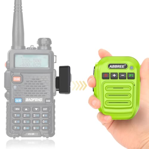 ABBREE Ham Radio Wireless Handheld Speaker Mic, 2 Pin Shoulder Microphone Compatible with Baofeng 5RM UV-5R,BF-F8HP PRO,GM21,K5PLUS,GM-15Pro,UV-5G Plus AR-152 Quansheng UV-K5 8 Walkie Talkie (Green)