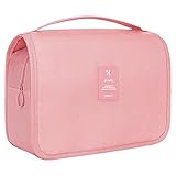 BAGOK Hanging Toiletry Bag Travel Bag with Hanging Hook, Toiletry Bag for Women and Men Makeup Cosmetic Bag Waterproof Travel Bag for Toiletries (Pink)