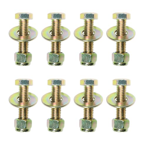 Image of 3 /8 inch x 1-1 /2 inch Hex Head Bolt by Color Galvanization with Nylon Lock nut and Large Size Washer Assortment Kit,Alloy Steel,Grade 5.(8pcs Pack),by Metalsuberg.