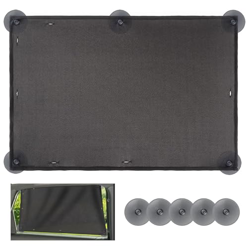ZAMBOO Parasol Ventanas Laterales Universal, Pack 2 Uds. Parasoles de Coche con Protección Rayos UV, Protector Ventana Coche XL con Ventosas - Gris