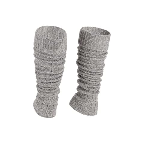Ateena Wool Leg Warmers for Ladies, Soft Winter Knit Crochet Anklewarmers in Braid Pattern, Women's Gaiters for Dance or Ballet, Chunky Boot Cuffs in One Size, Different Colours Cover