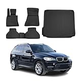 OMAC Custom Floor Mats & Cargo Liners for BMW X5 E70 2007-2013 Rubber TPE Black 5Pcs