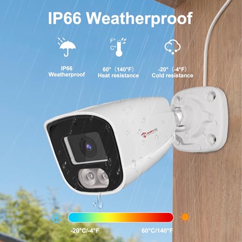 Anpviz 4MP PoE IP Bullet Camera with Microphone/Audio, IP Security Camera Outdoor Indoor, Night Vision 65ft, Waterproof IP66, 108° Wide Angle 2.8mm Lens, 24/7 Recording, NDAA Compliant (U Series)